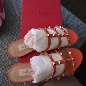 Valentino Rockstud Slide Sandals